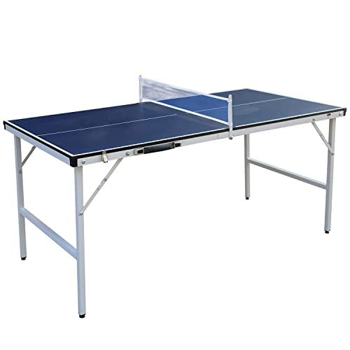 Portable Foldable Tennis Table, w/ 2 Table Tennis Paddles & 3 Balls, Indoor/Outdoor