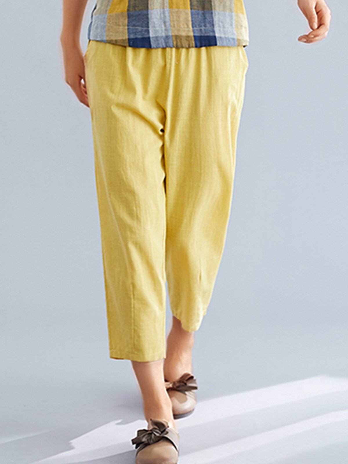 Plus Size Women Plain Casual Pants