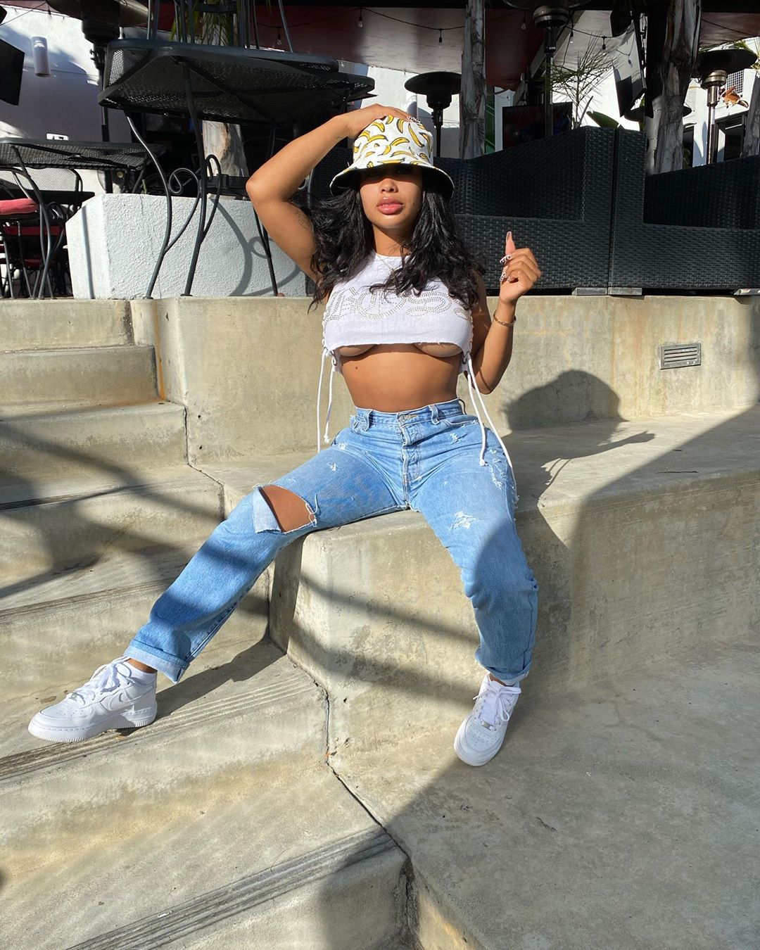 Autumn Stylish Lace Up Back Blue Jeans