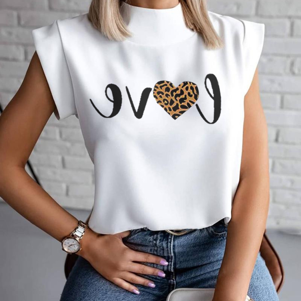 Summer Print White O Neck Regular Shirt