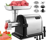 [2000W Max ]Heavy Duty Stainless Steel Meat Mincer with 3 Grinding Plates