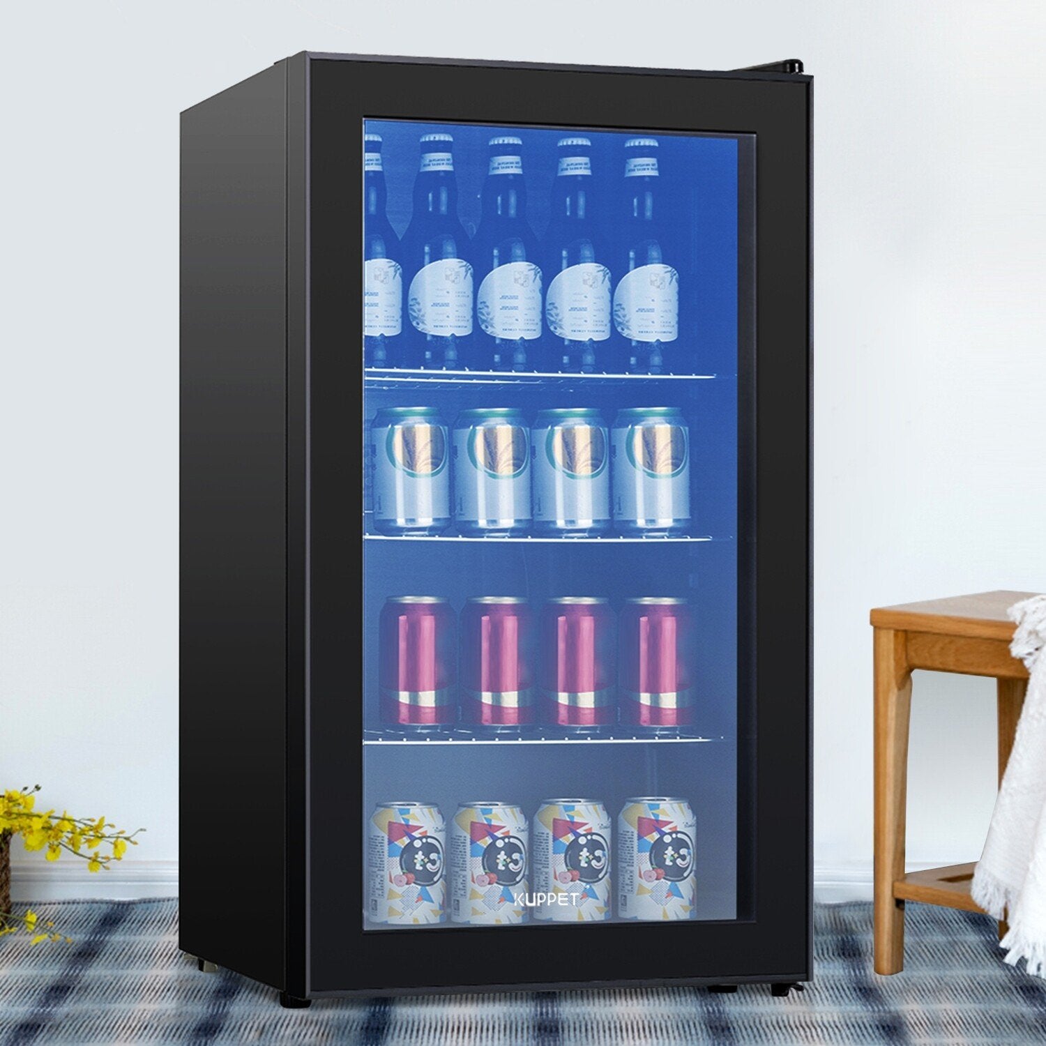 hOmeLabs Beverage Refrigerator and Cooler - 120 Can Mini Fridge with