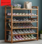 Bamboo Simple Shoe Rack Dormitory Home Multi-story Economy Solid Wood Shoe Cabinet