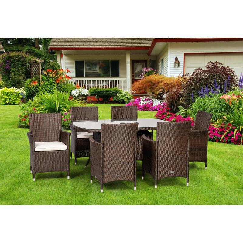 Rectangular 6 - Person 150Cm Long Dining Set with Cushions