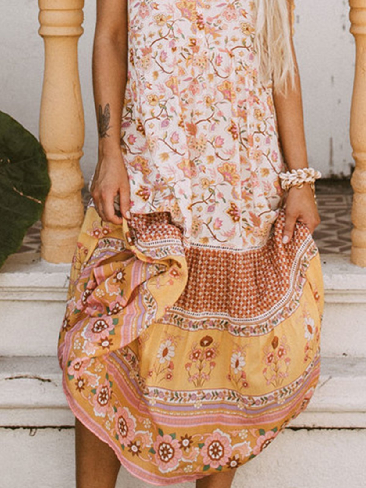 Flower Vintage Shift Polyester Fibre Dresses