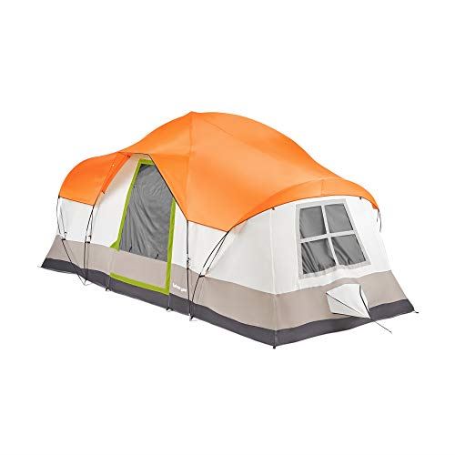 10 Person 3 Season Outdoor Hiking Family Backpack Camping Tent, Orange and Green