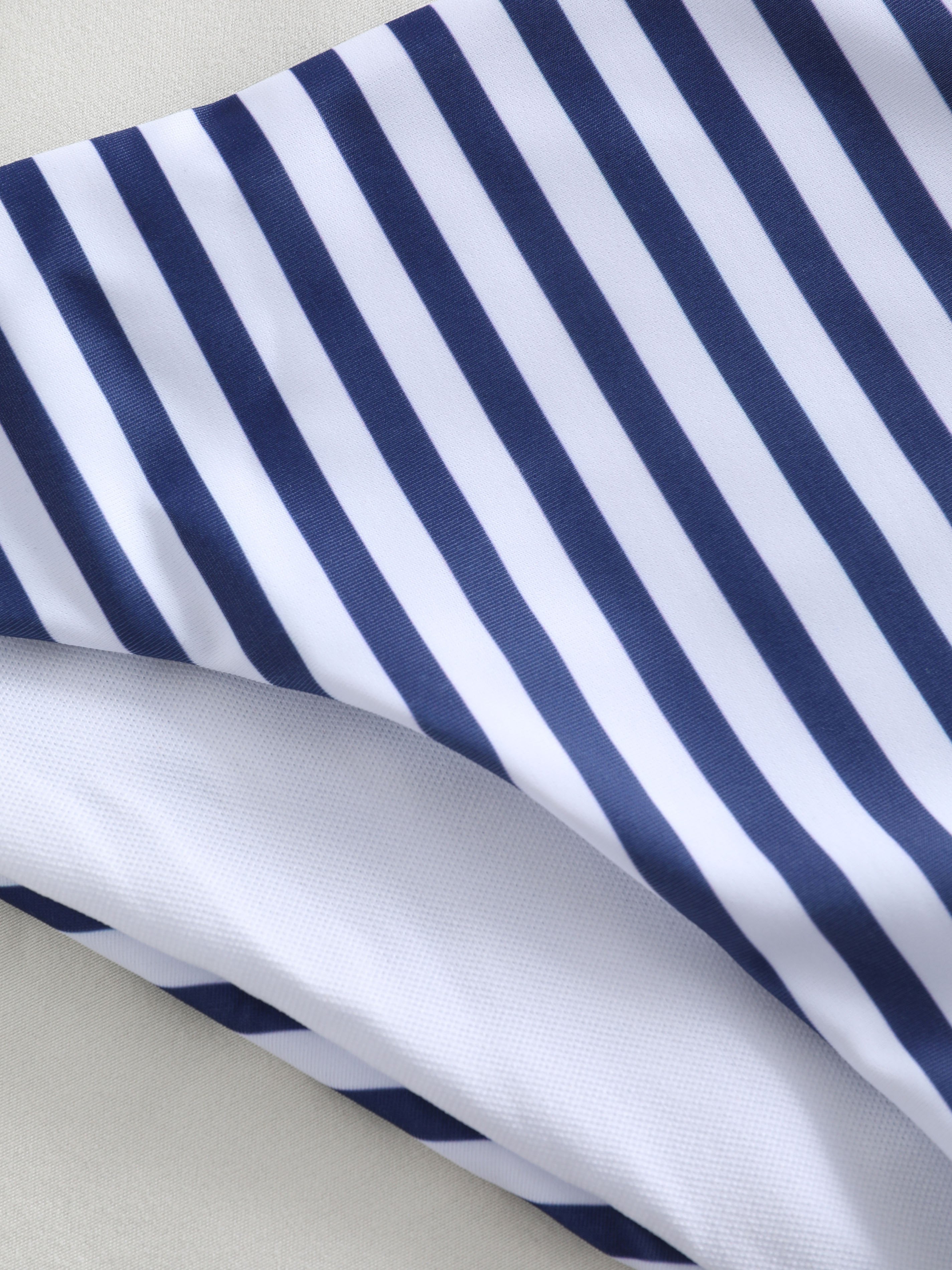 Stripe Print Surplice String Bikini