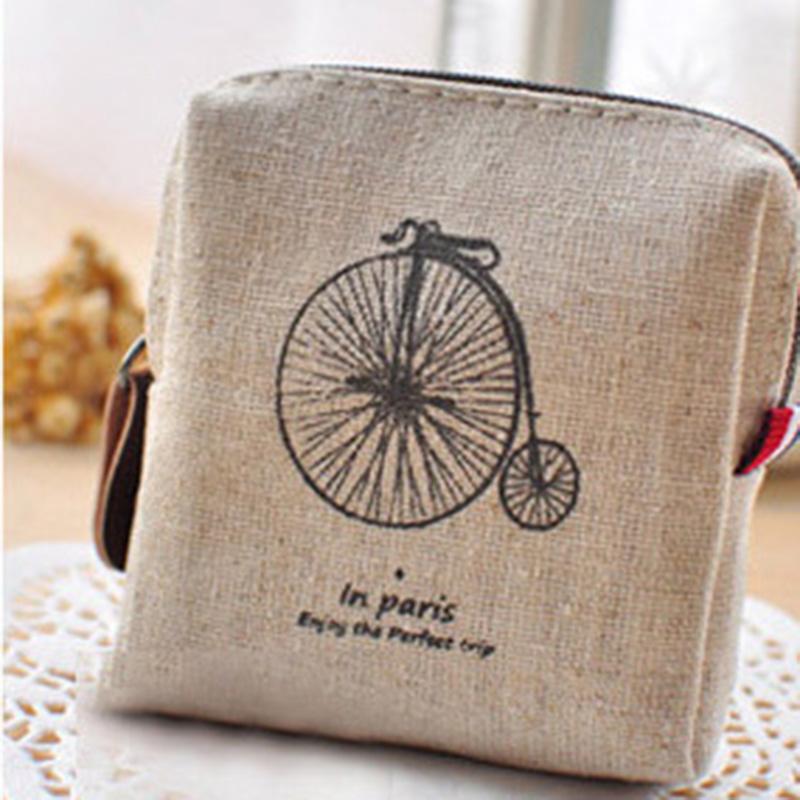 Paris Vintage Canvas Coin Purse