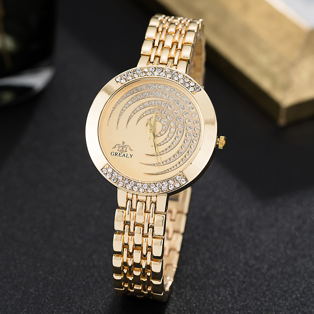 shop luxury diamond watch and bracelet set womens fashion jewelry gift set for girlfriend ladies casual quartz wristwatch