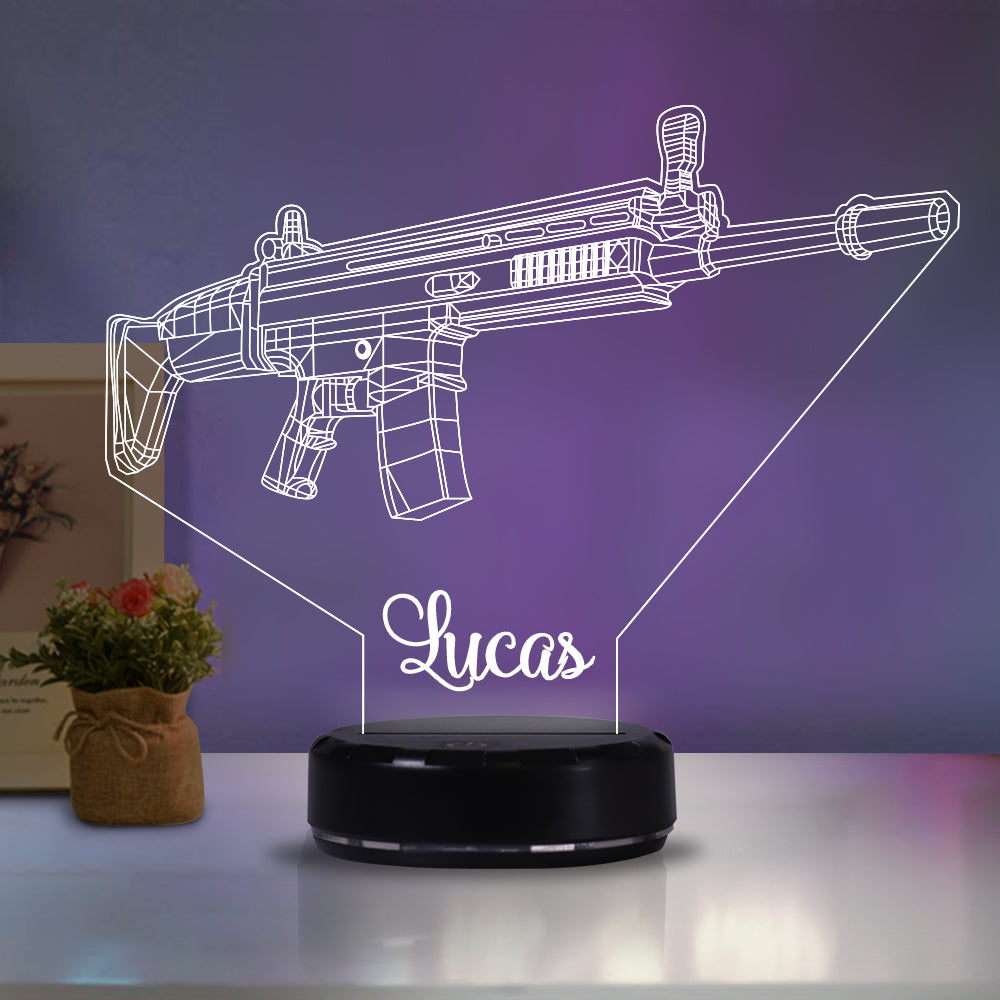 Personalized machine gun acrylic light