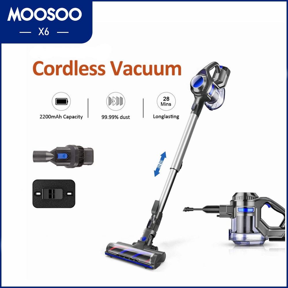 MOOSOO X6 12KPa Strong Suction Power Hand Stick Cordless Vacuum Cleaner