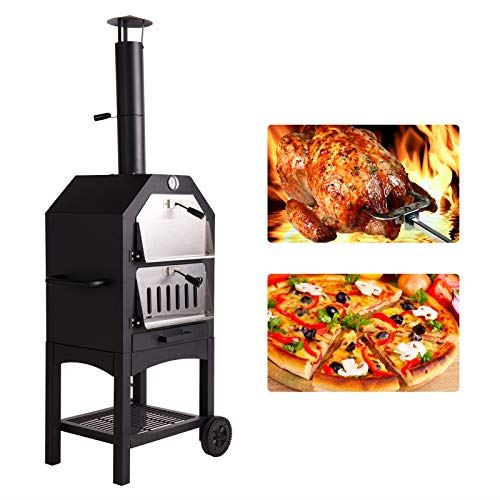 Outdoor Pizza Oven+ Pizza Stone Portable BBQ Cooking Grill for Backyard