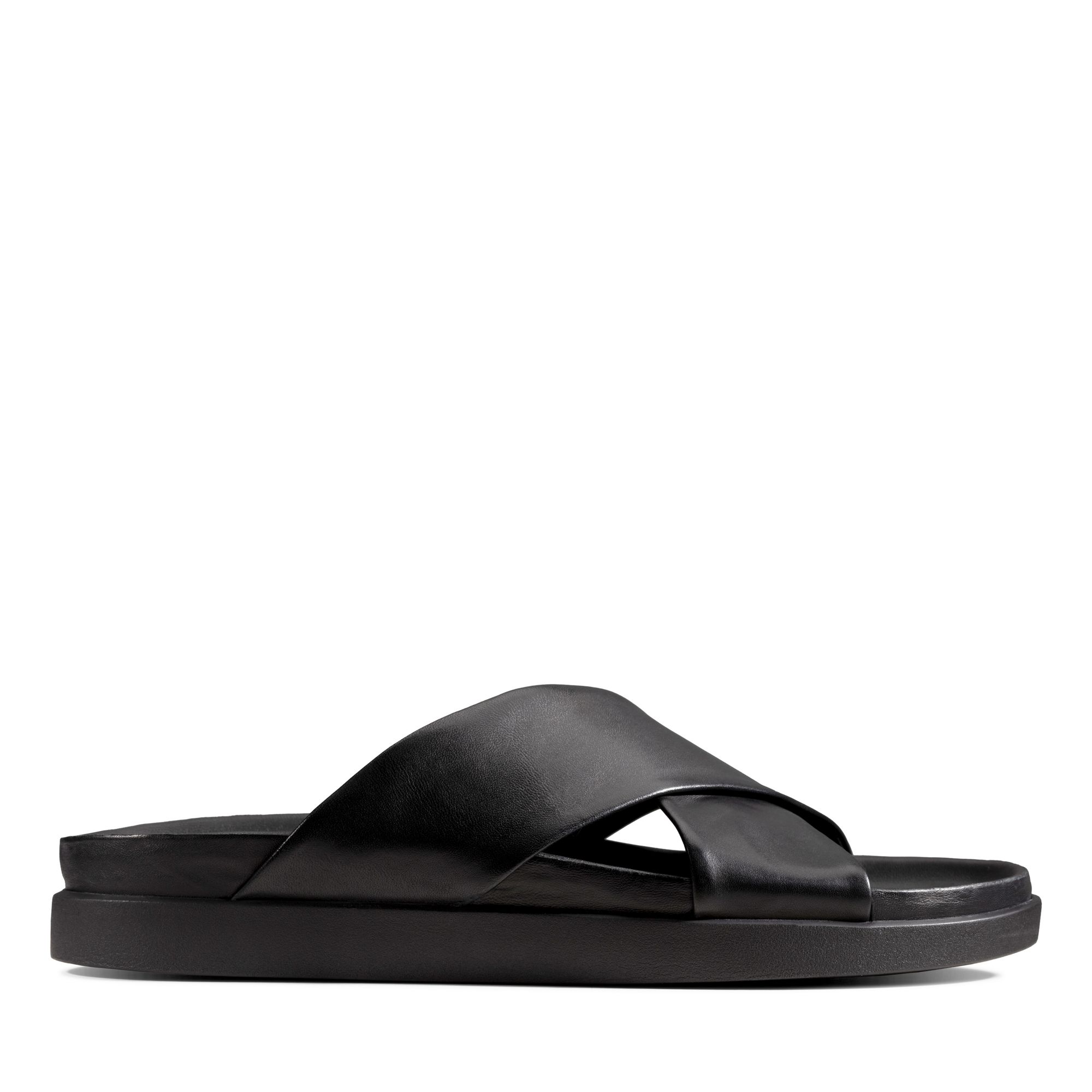 Men Sandals Sunder Cross Black Leather