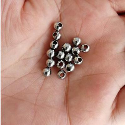 不锈钢通孔珠 钻孔珠 钢珠钻孔  串珠饰品多规格