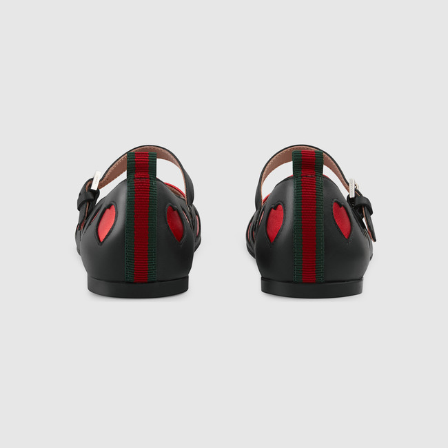 Children's leather hearts ballet flat