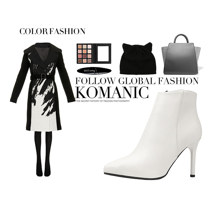 9.5CM Stiletto Martin Boots PU Booties