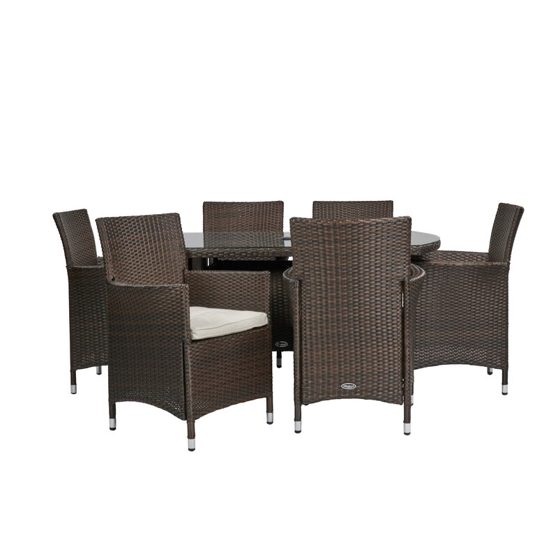 Rectangular 6 - Person 150Cm Long Dining Set with Cushions