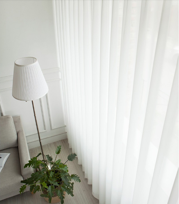 Fireproof Flame Retardant Sheer White Curtain REGAL