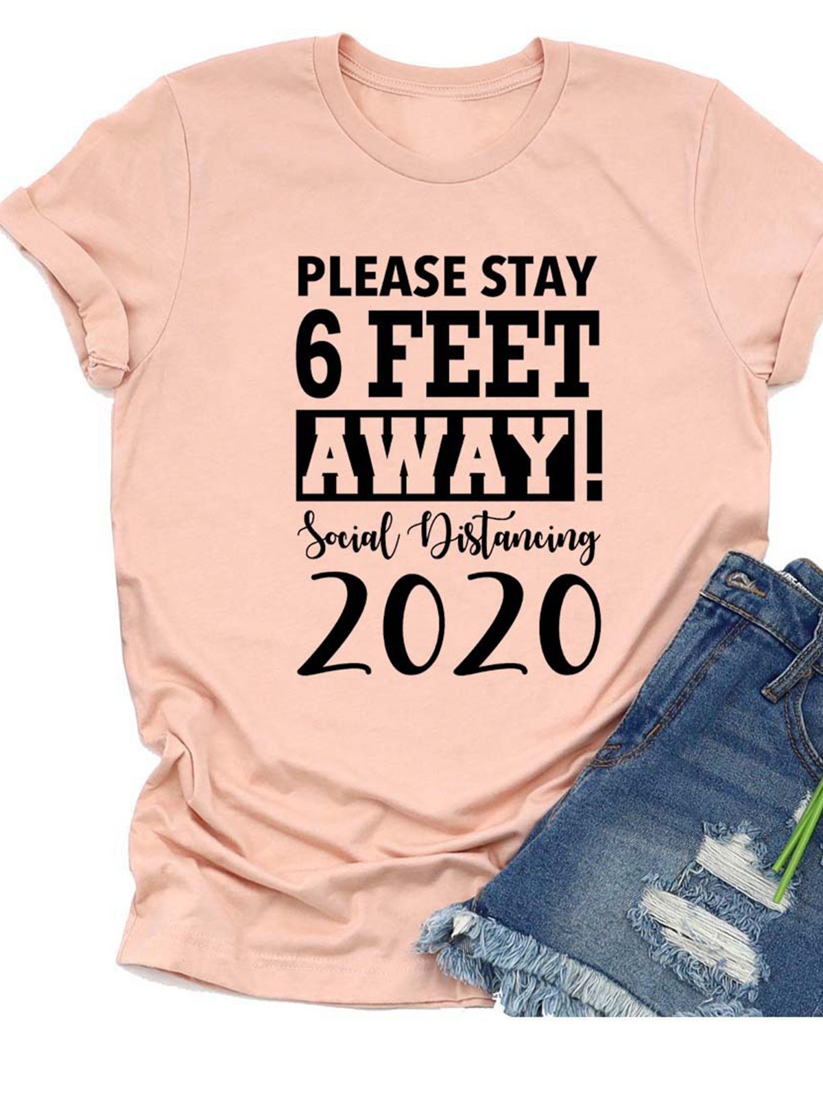 Round Neck Cotton-Blend Short Sleeve Printed Shirts & Tops