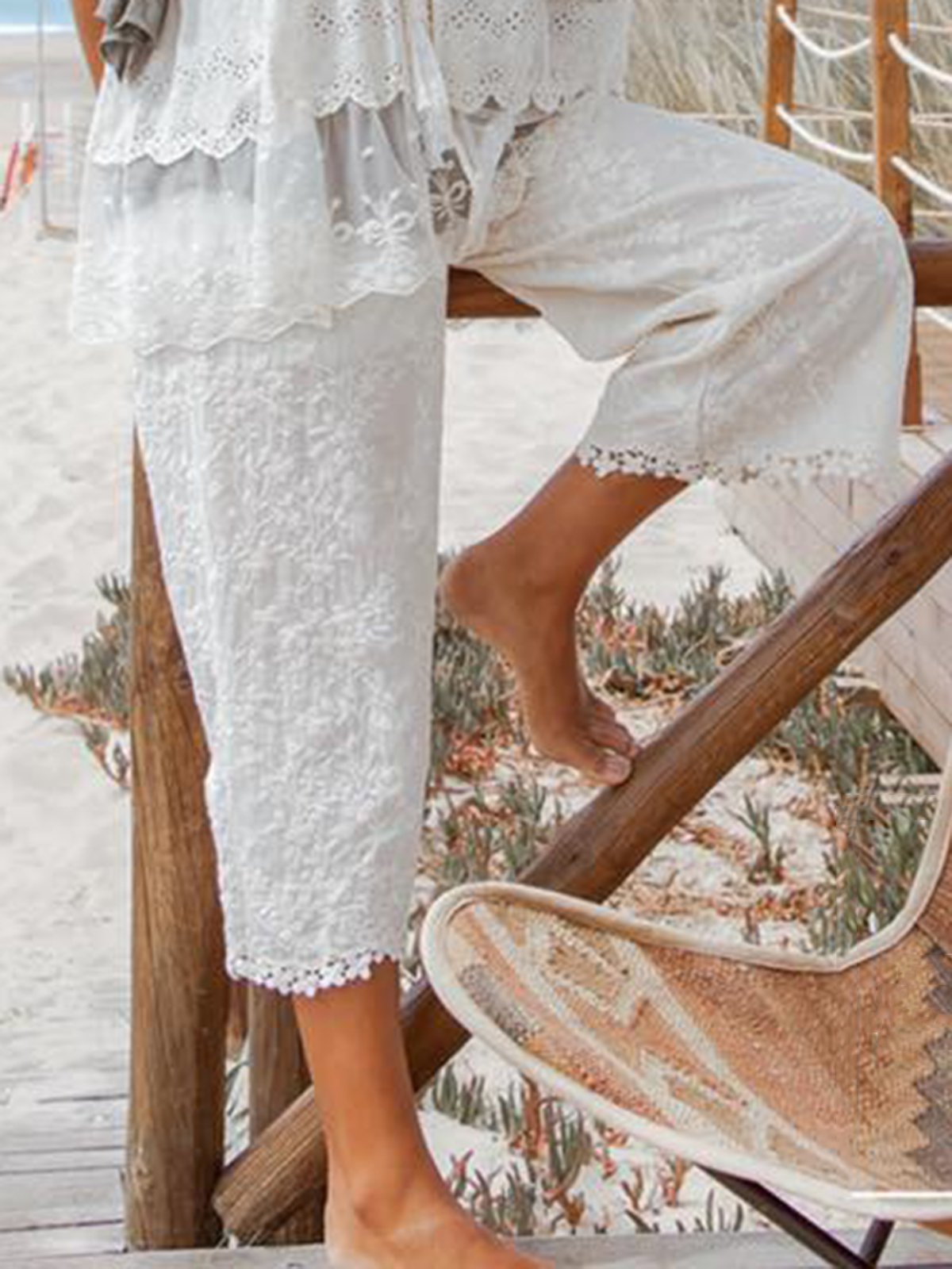 Plus Size Linen Women Summer Looose Capri Pants