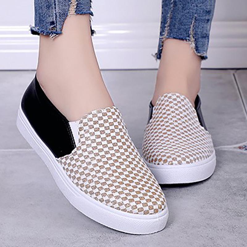 Women PU Loafers Casual Comfort Slip On Shoes