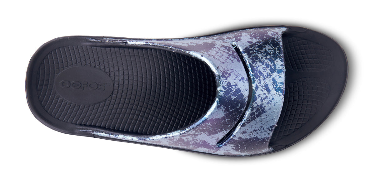Women's OOahh Luxe Slide Sandal - Metallic Blue Snake (SALE)