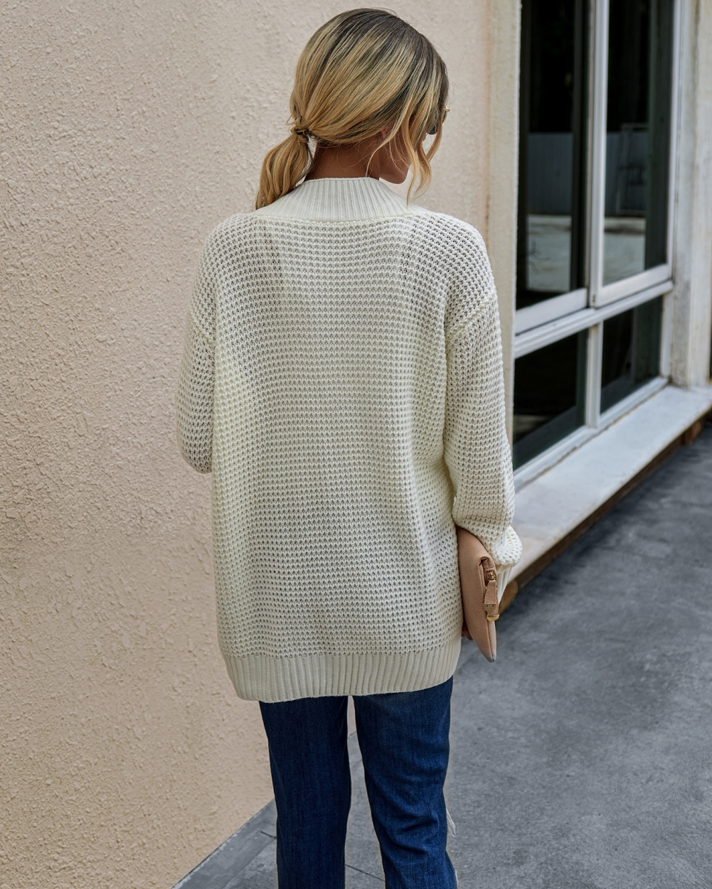 Autumn Plain Knitted Pocket Cardigans