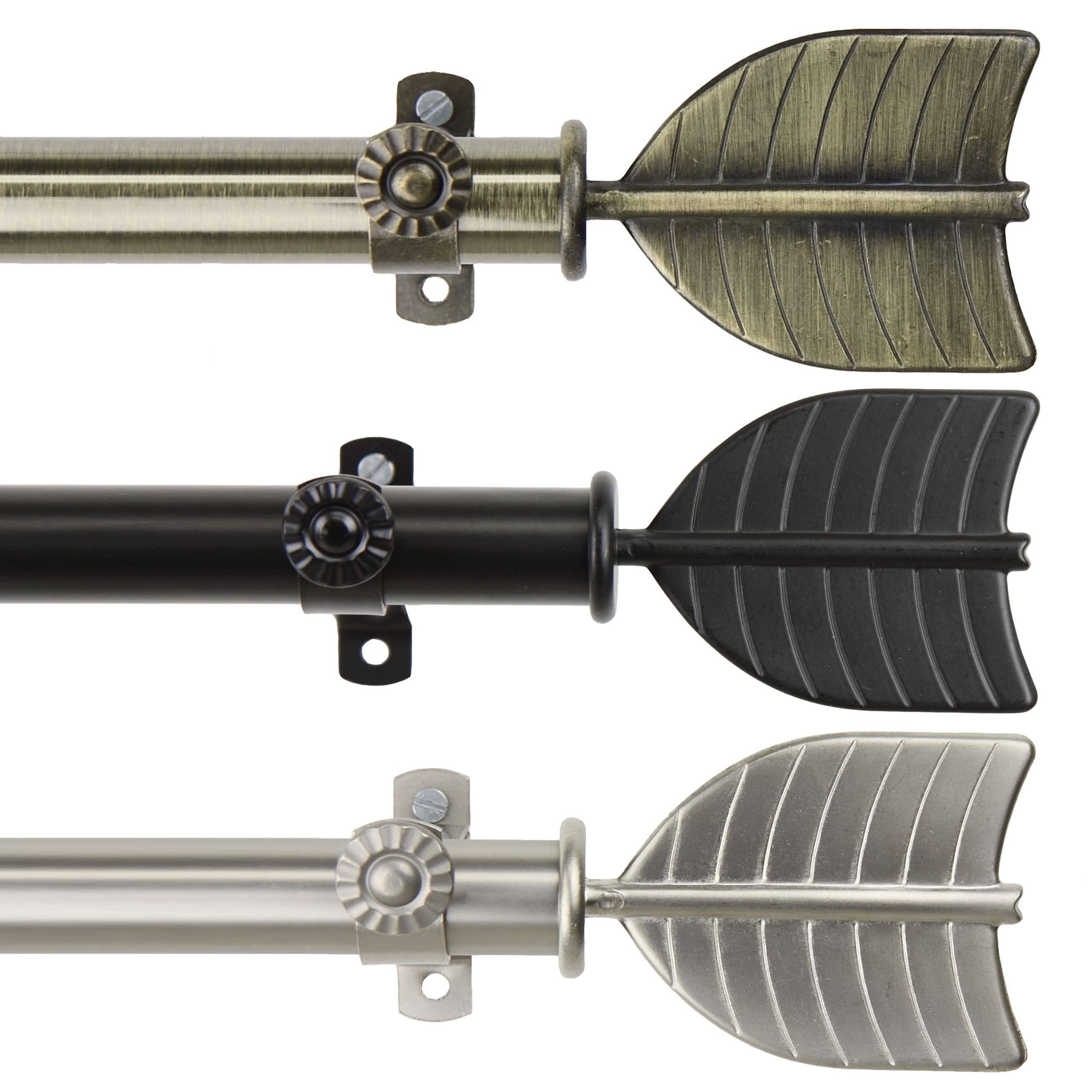 InStyleDesign Quill Adjustable Curtain Rod - 28 to 48-Inch - Antique Brass