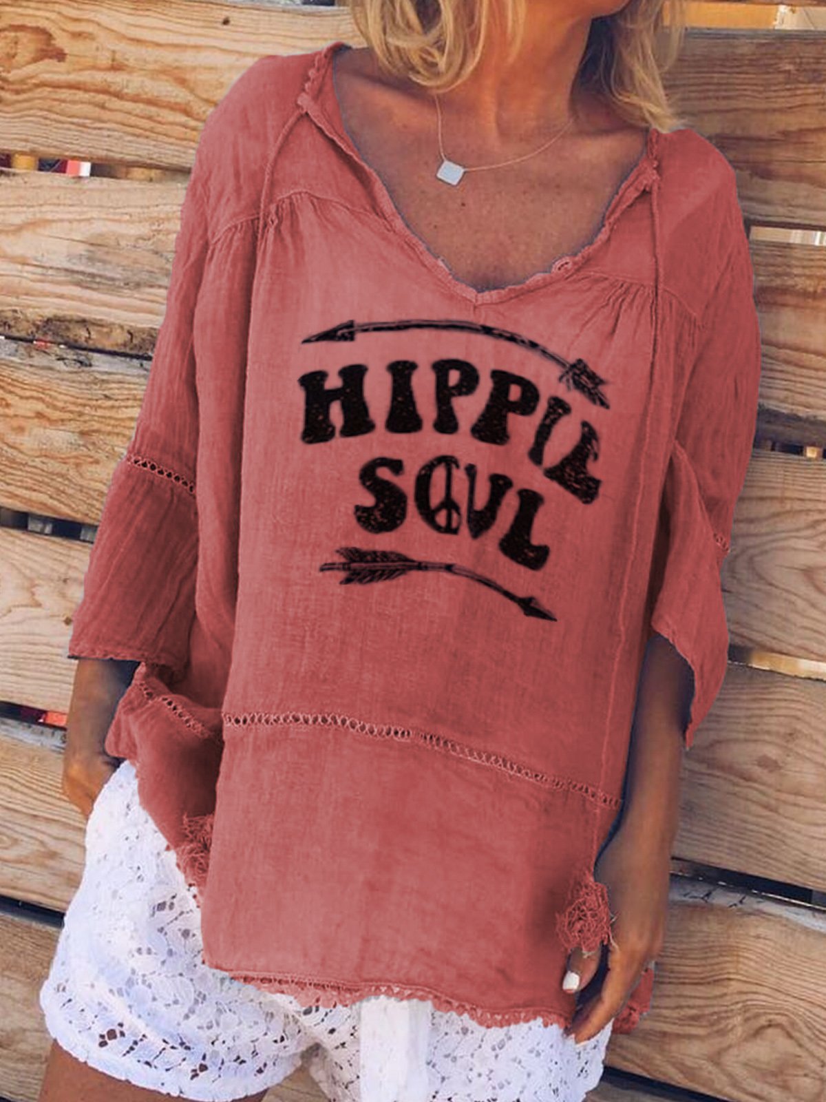 Casual Linen Half Sleeve Shirts & Tops