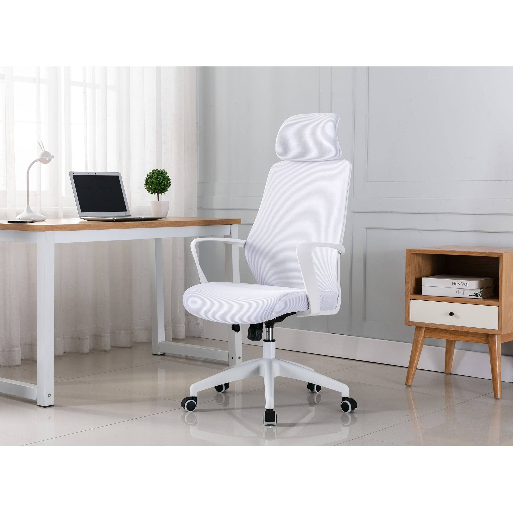 Porthos Home Cory Swivel Office Chair, Tall Mesh BACK, Height Adjustable Seat - Pink