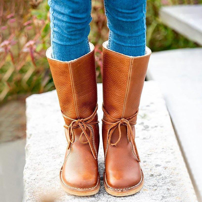 Women Casual Slip on Mid-calf Winter Boots