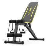Adjustable Weight Bench for Full Body Exercise, Foldable Strength Training Bench Press with Resistance Bands