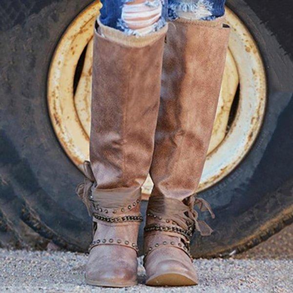 Women Vintage Booties Casual Zipper Plus Size Shoes