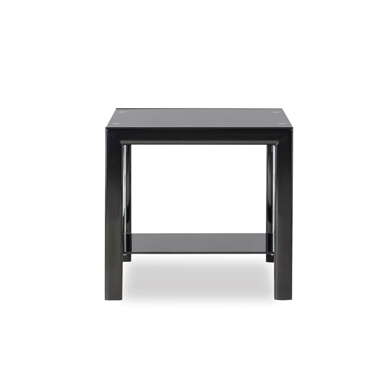 Powell Dart Glass End Table in Black - PCYMX02
