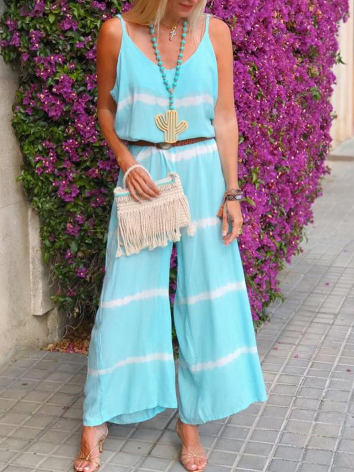 Plus Size Casual Sleeveless Jumpsuits