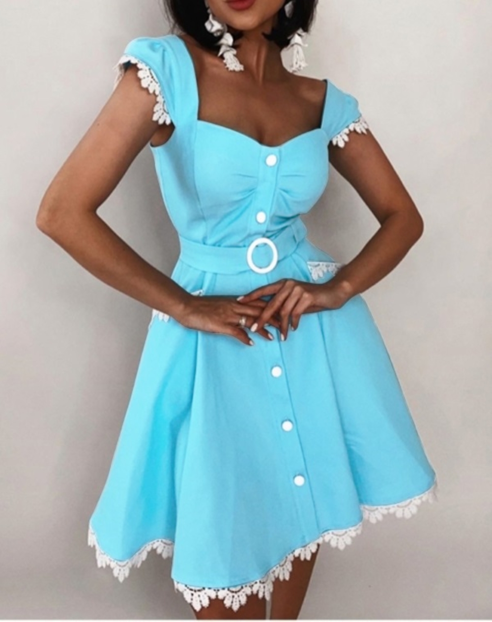 Casual Square A-line Vintage Dress