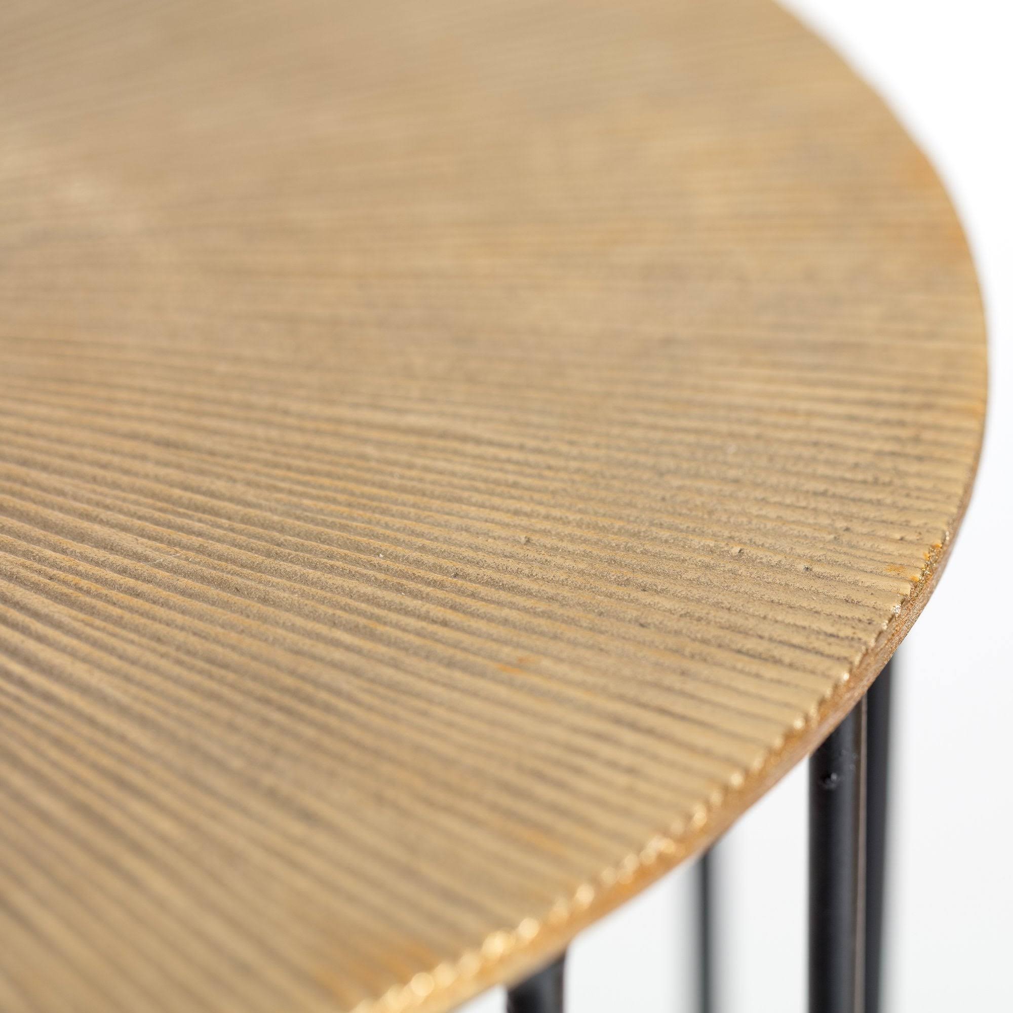 MADELEINE Home Harper 18 in. Gold Round Table Metal Top Round Side Table