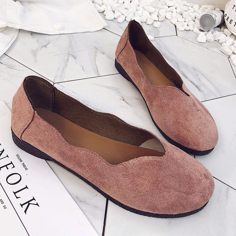 Women Flocking Flats Casual Comfort Slip On Shoes