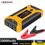 Car Jump Starter Power Bank 20000mA 600A 12V Output Portable Emergency Start-up