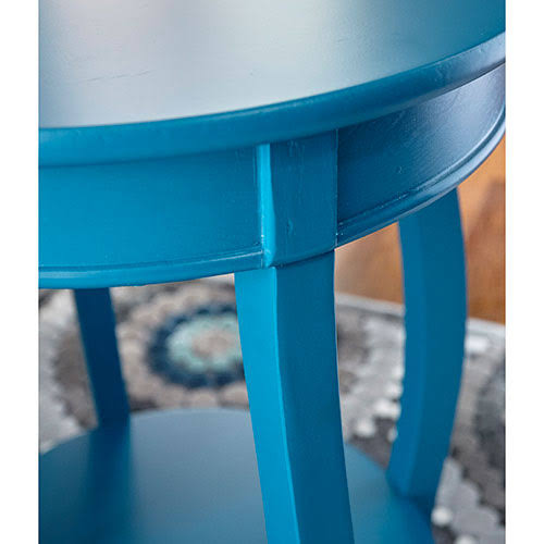 Powell Black Round Table with Shelf