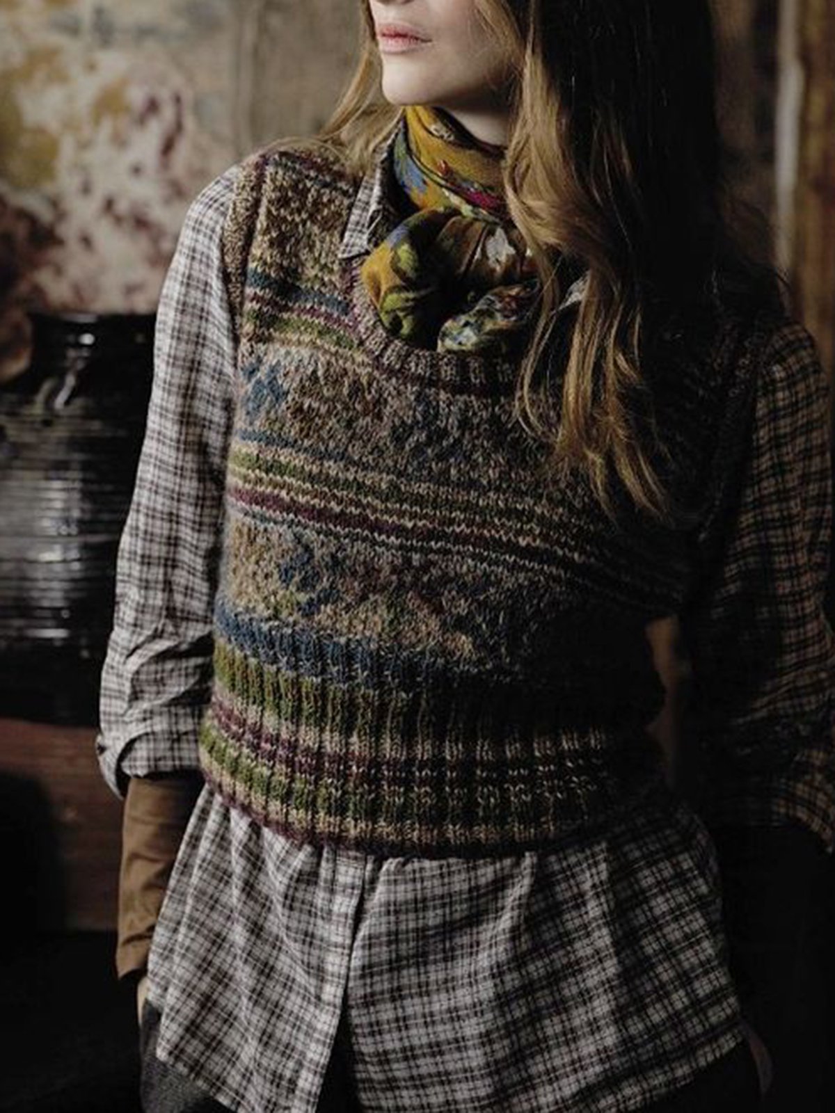 Geometric Vintage Sleeveless Sweater