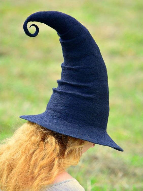 Black Cotton-Blend Vintage Hats