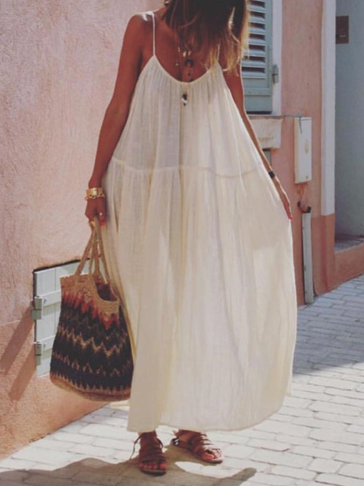 Large size loose bohemian dress