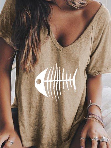 V Neck Printed Shirts & Tops