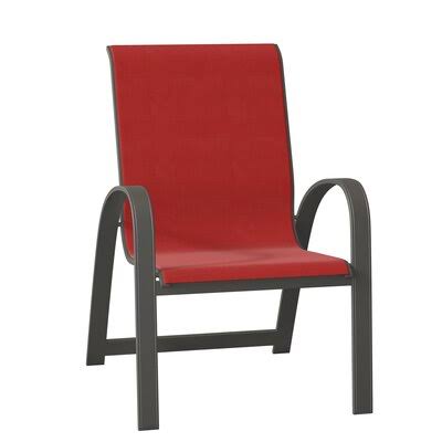 Primera Stacking Patio Dining Armchair Telescope Casual Textured Graphite/Red 1D 100x22H x 100x22W x 100x22D