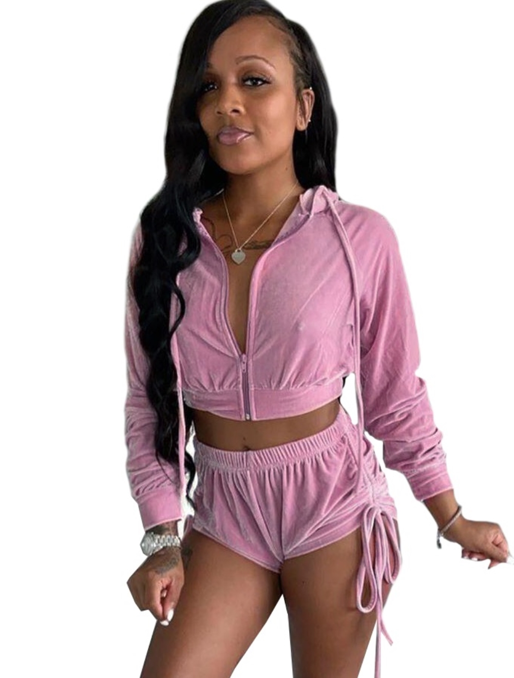 Fall Plain Shorts Hoody Tracksuit