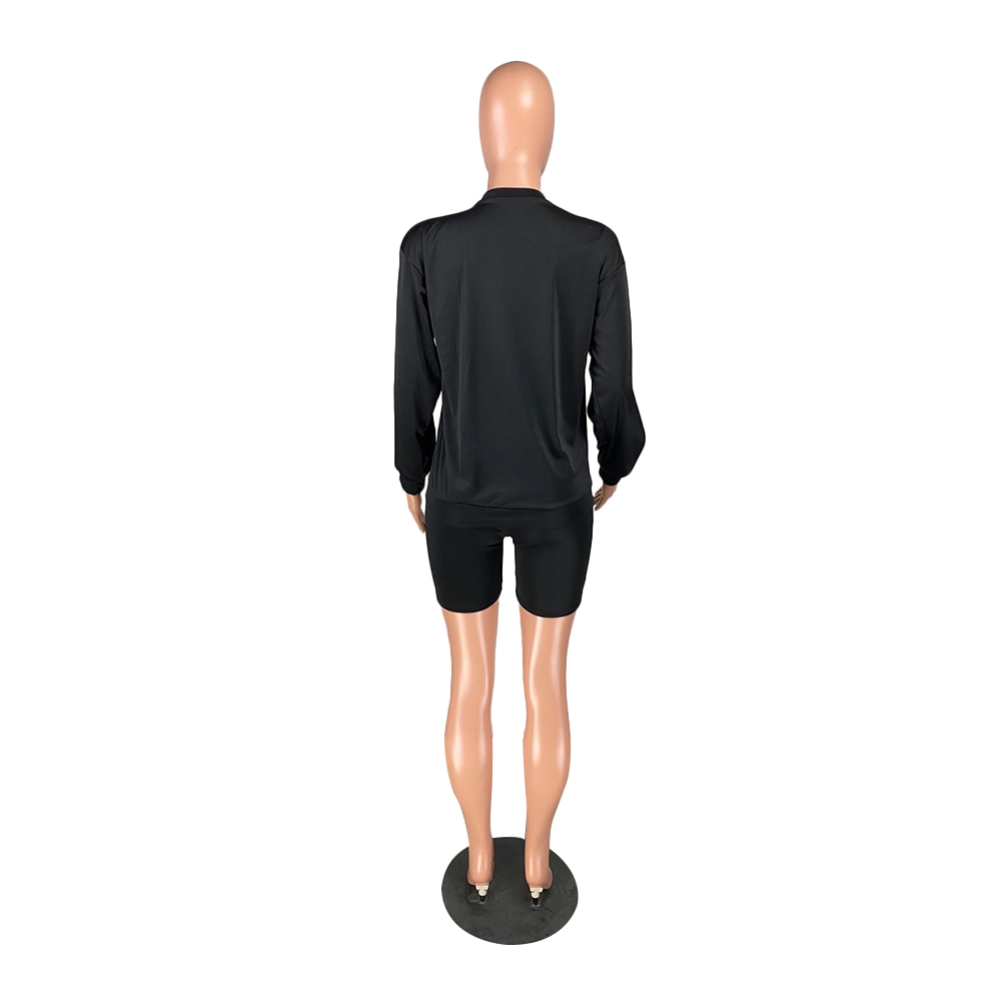 Autumn Character Print Two Piece Shorts Set