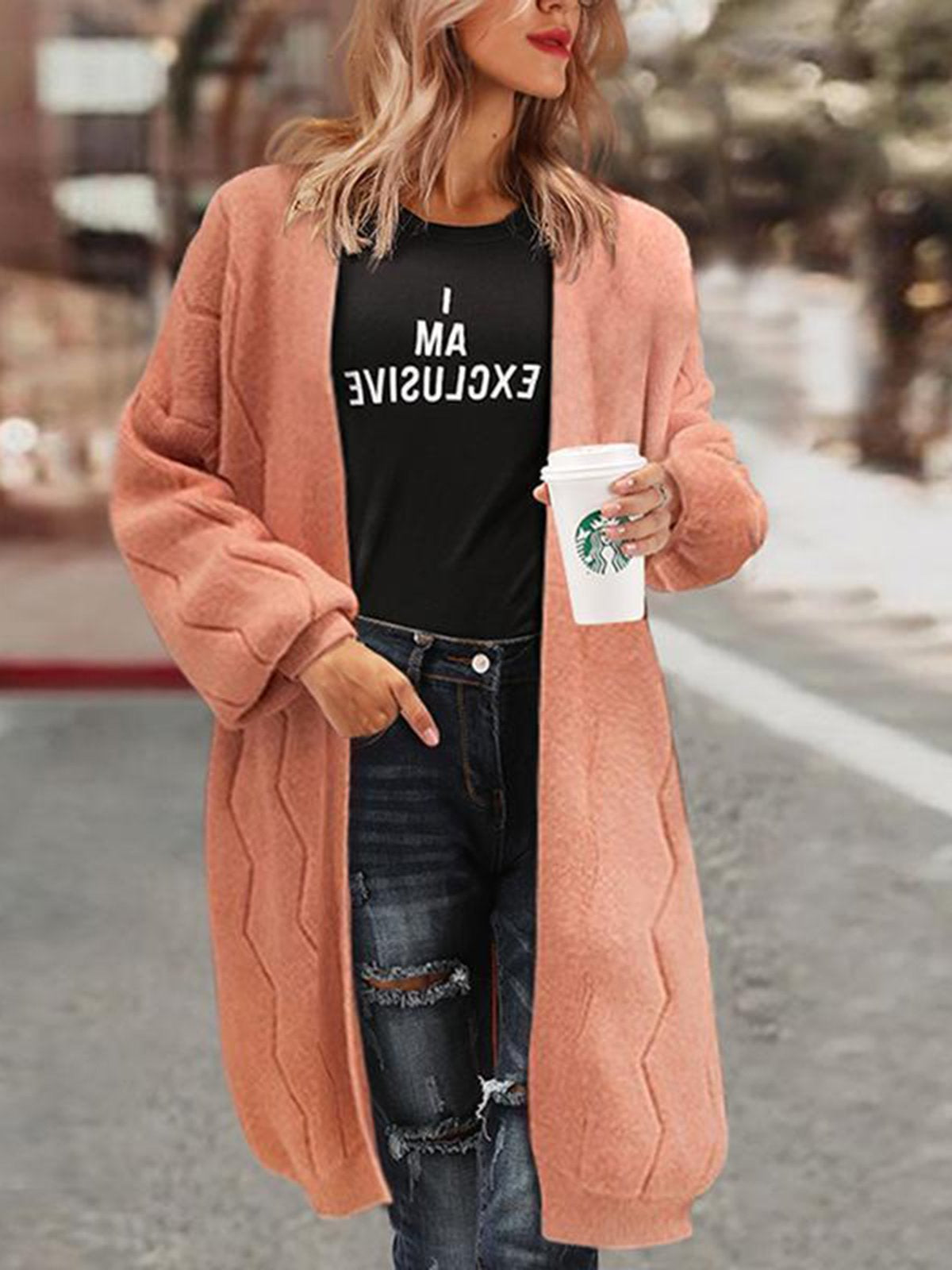 Sweet Long Sleeve Solid Knitted Winter Cardigans