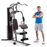Marcy 150-lb Multifunctional Home Gym Station for Total Body Training, Ultimate Workout- Black