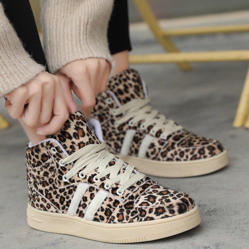 Leopard Daily Low Heel Winter Shoes Casual Comfy Ankle Boots